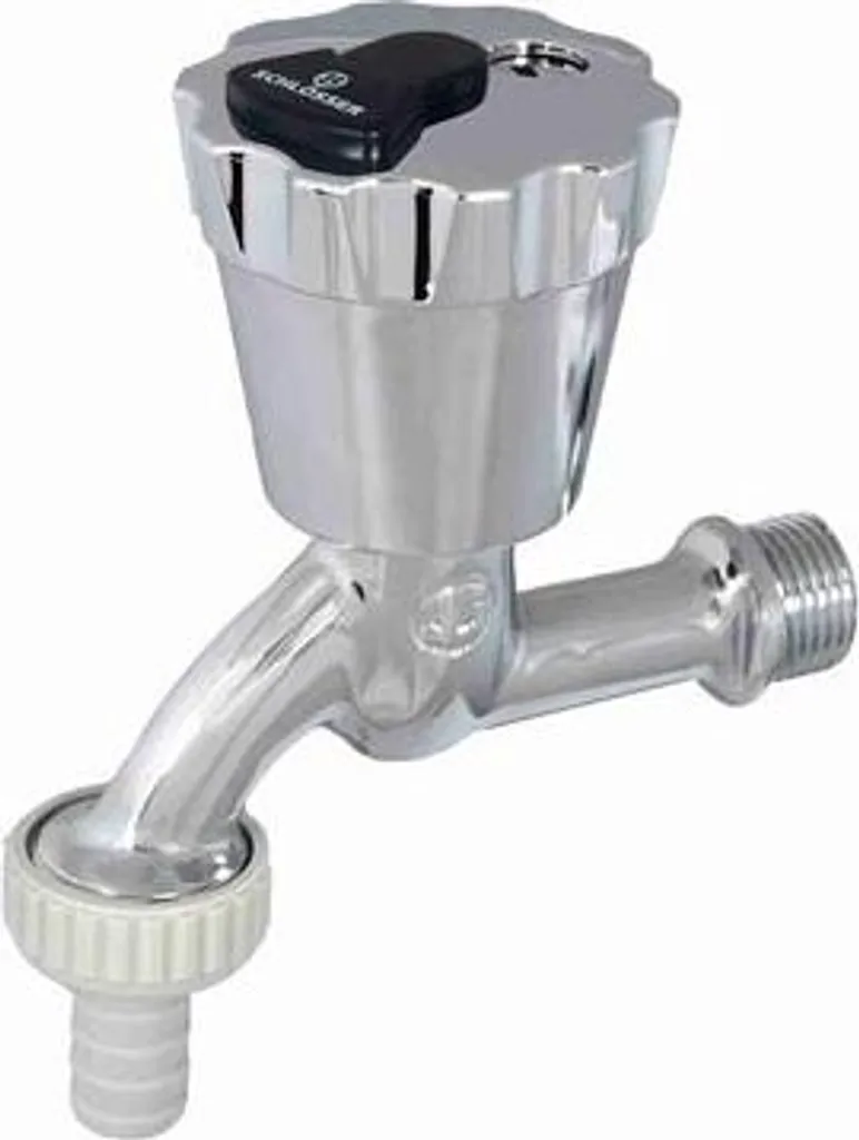 Robinet chromé DN15 JS avec clapet de sécurité et verrouillage à clé