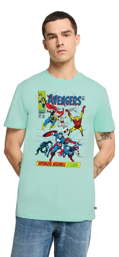 Spreadshirt Avengers Comic Superhelden Assemble Männer Premium T-Shirt, XXL, Mint