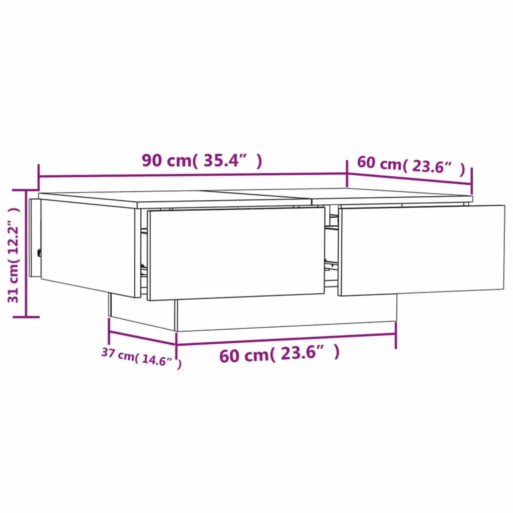 Tavolino da Salotto Sonoma Maison Exclusive 90x60 - Design Rovere - 8