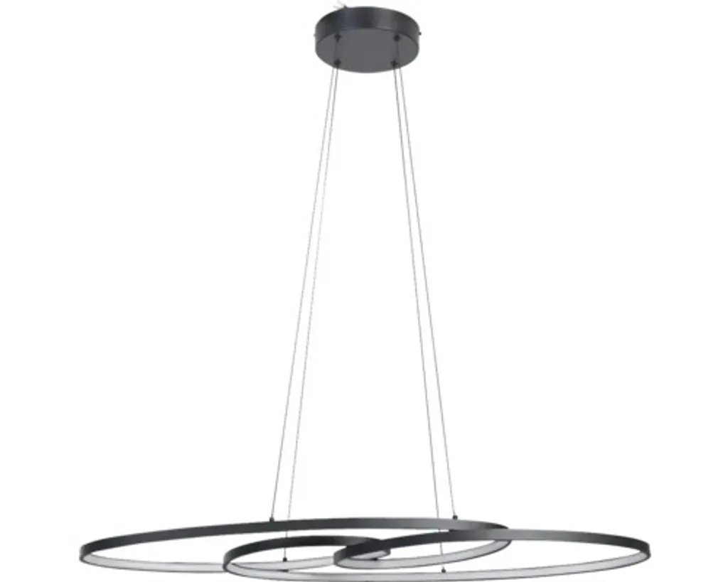 Lustre LED 4400 lm Eglo GIANELLA noir 3000K éclairage puissant 38W