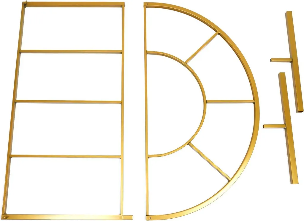Arche de mariage dorée en forme de tonneau 100 cm support métal robuste - 8