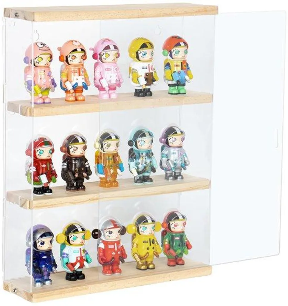 Rangement mural pour figurines et objets déco vitrine transparente 3D