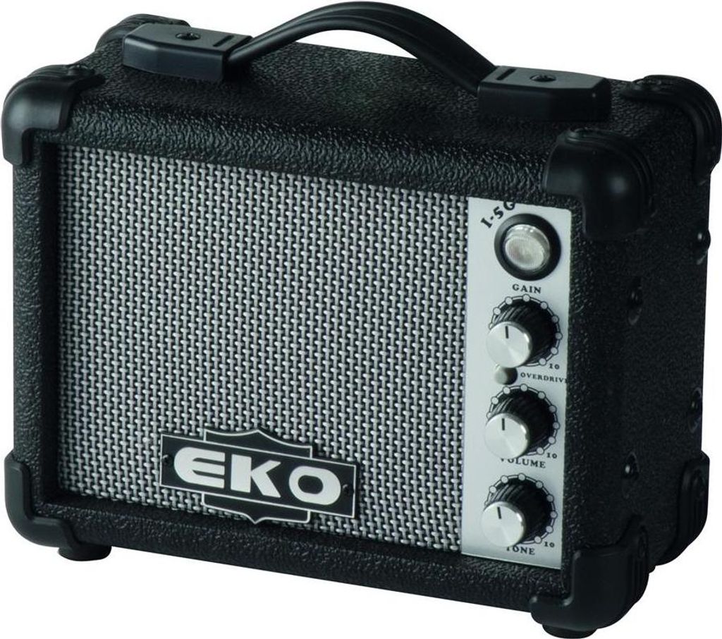 EKO music I-5G, 5 W, Kabelgebunden, Akustik-E-Gitarre, Schwarz, Akku, 230 mm