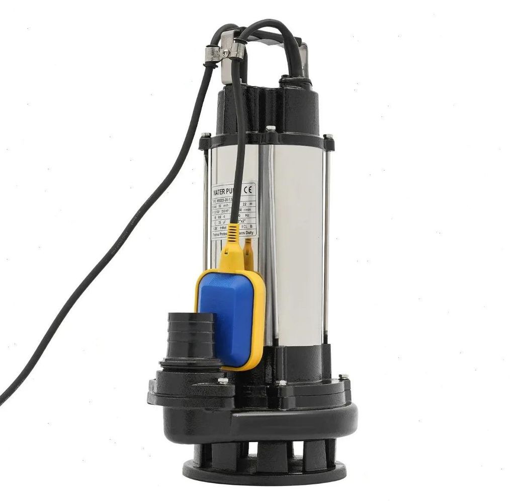 Tauchpumpe Schmutzwasserpumpe - Edelstahl Abwasserpumpe - 1500W - 36 m³/h - Automatischer Schwimmschalter - 220V - Schwarz