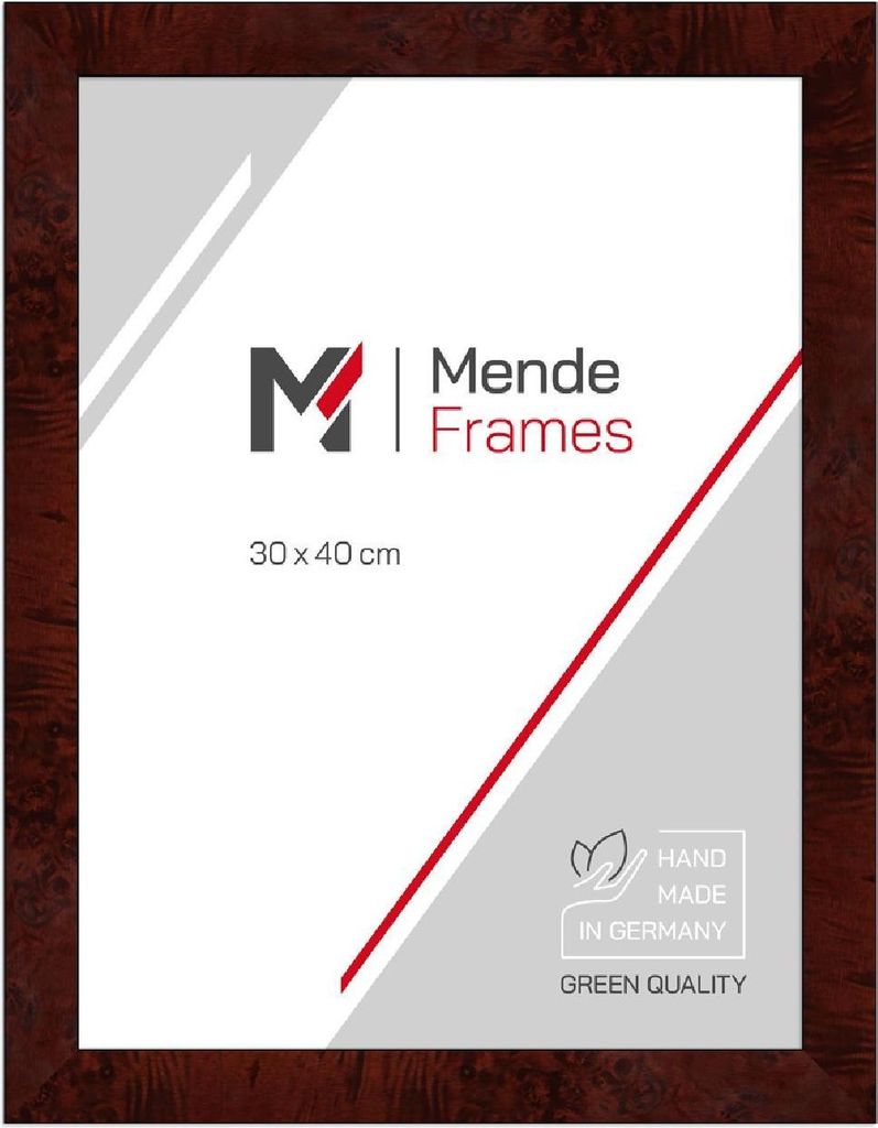 MendeFrames Holzrahmen H14D Wurzeldekor dunkel 24x30 cm Museumsglas