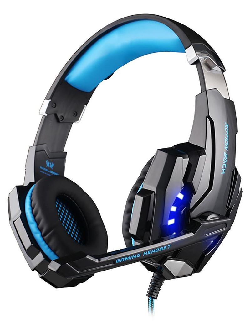KOTION EACH G9000 Headset Esports Game Headset mit Mikrofon Laptop Desktop PC Headset 3,5 mm + USB schwarz blau