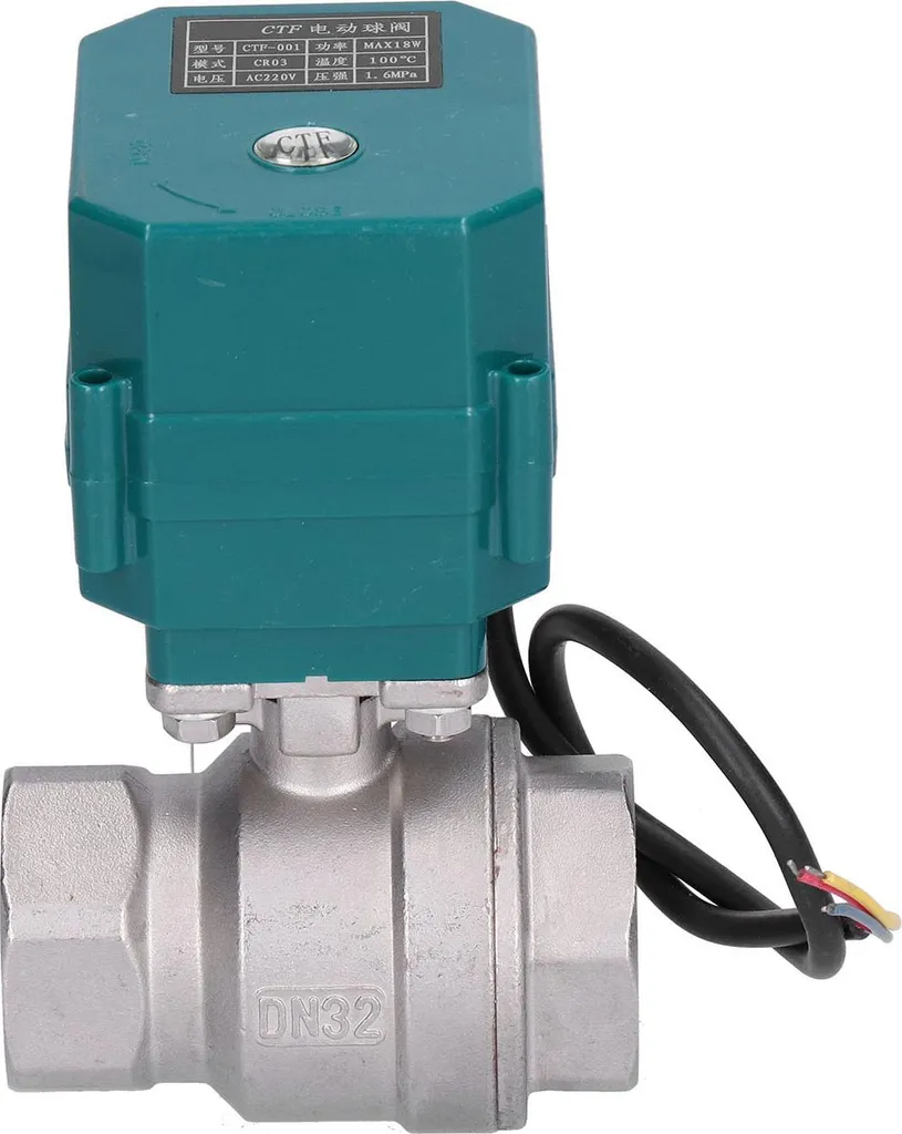 Vanne à boisseau sphérique électrique DN32 en acier inox 220V CA