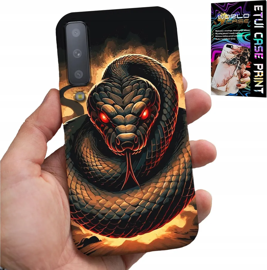Cover Samsung Galaxy A7 2018 Snake Design - Cobra King + Screen Protector
