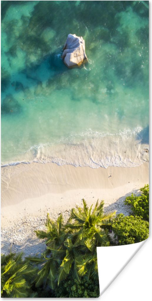 MuchoWow Poster Eine Gruppe von Palmen am Meer von oben 80x160 cm - Kinderzimmer