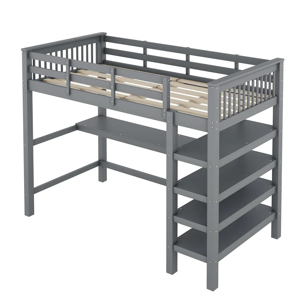 Lit Superposé avec Barrières de Sécurité et Rangements Gain de Place - 8
