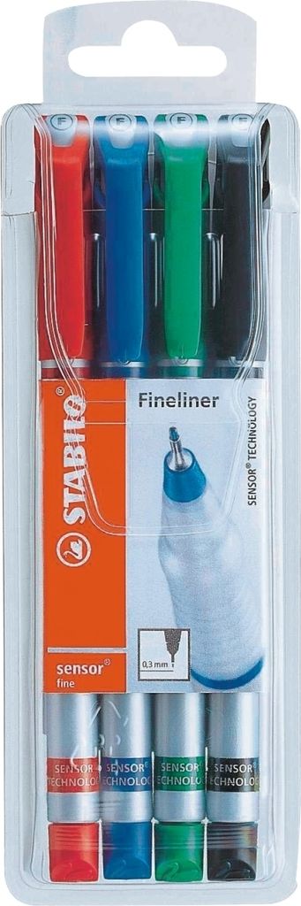 Stabilo - Fineliner -Sensor 189/4 F Ass 4st | Enui a 4 piece | 5 Stücke