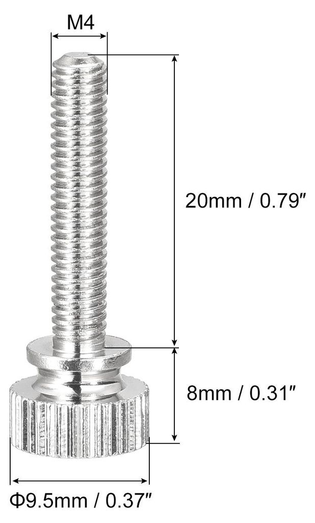 5 Stš¹ck R?ndelschrauben M4x20mm Messing Schulter Schrauben Griffkn?pfe Befestigungselemente Vernickelt
