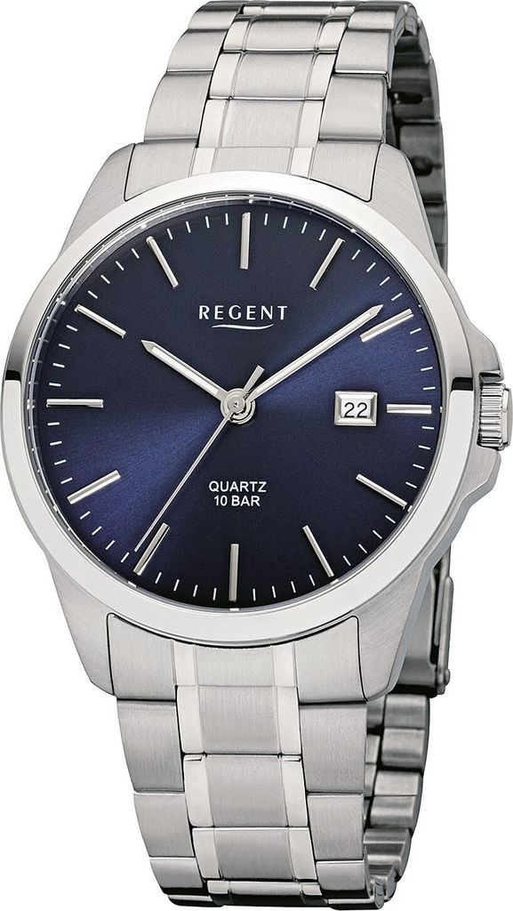 Regent F-1011 Uhr für Herren mit Stahlband Blau 1