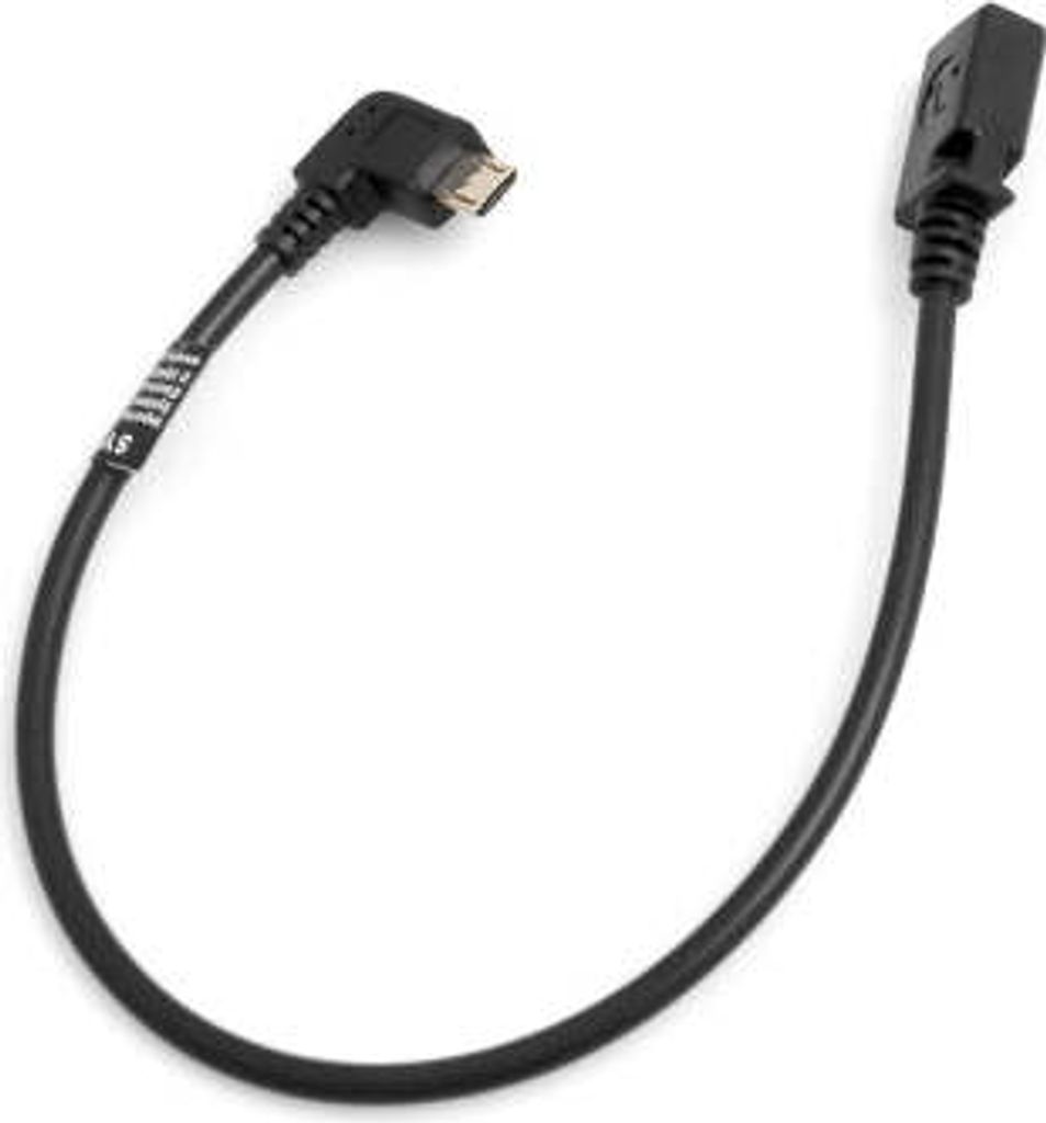 SYSTEM-S Micro USB 90° links gewinkelt Winkelstecker zu Mini USB Buchse ca. 27cm Kabel