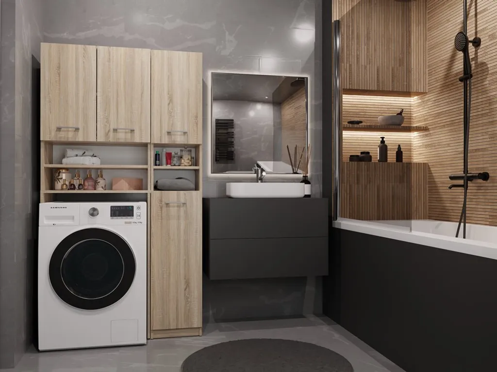 Meuble de bain Sonoma - Solution gain de place et rangement 180 cm