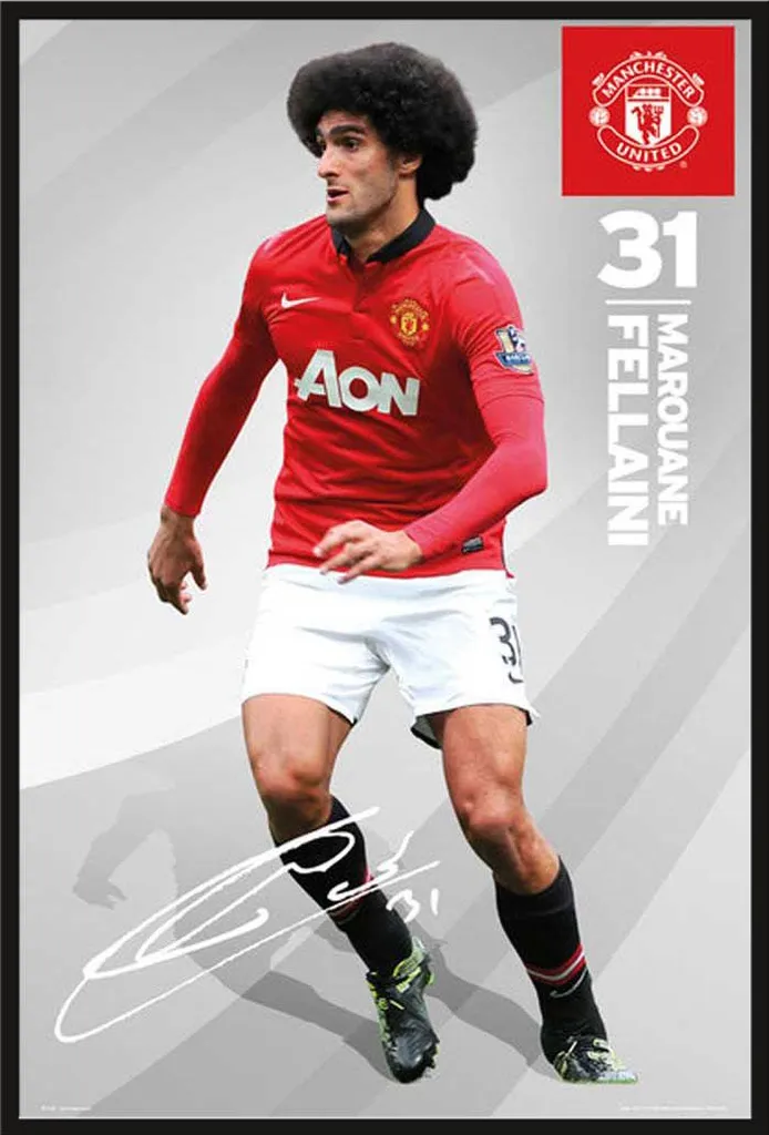 Poster encadré Manchester United Fellaini 13/14 vitre acrylique Shinsuke
