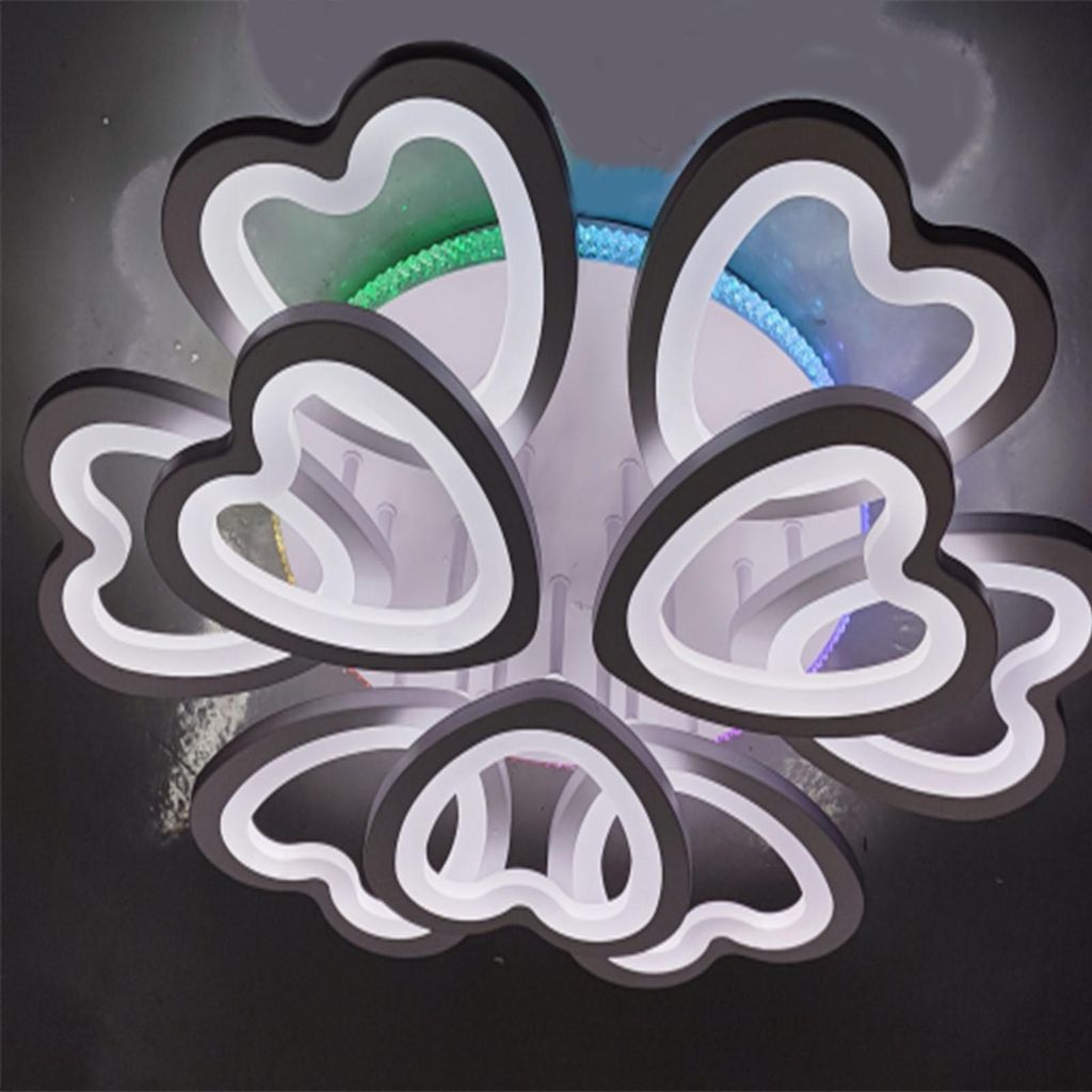108W Herzform LED Deckenleuchte mit RGB Farbwechsel Lamp, Dimmbar mit Fernbedienung, Modern Deckenlampe für Schlafzimmer Kinderzimmer Wohnzimmer