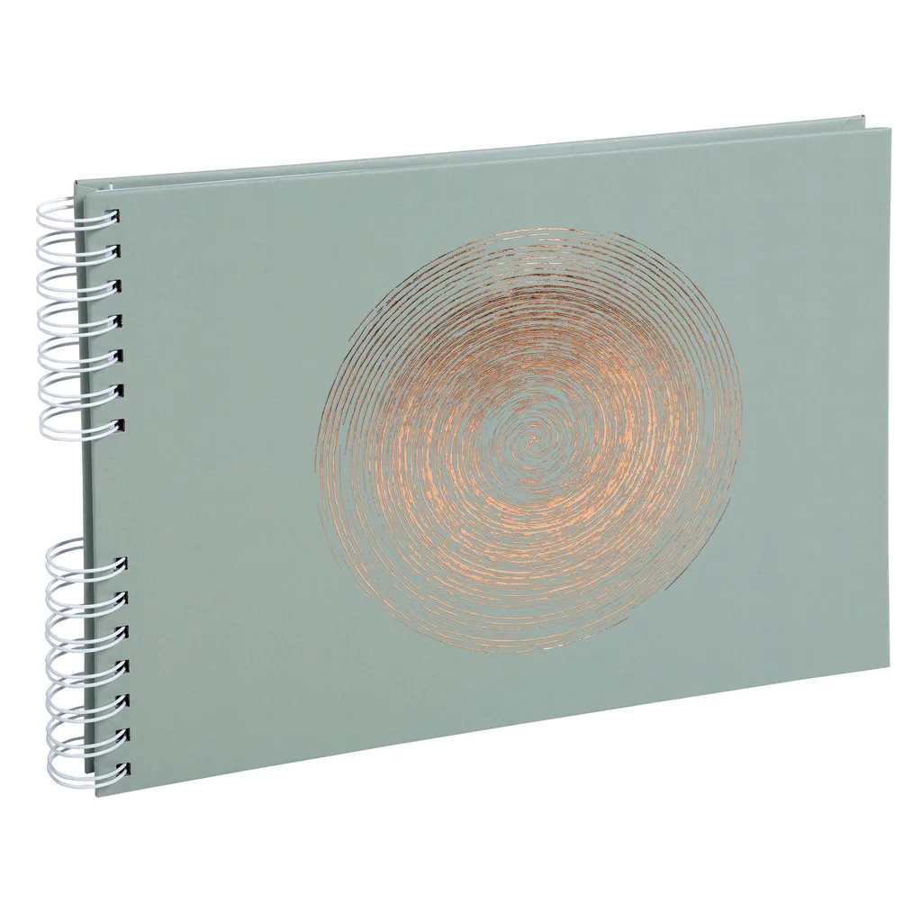 Album a spirale Exacompta 50 pagine 32x22 cm Ellisse verde con rilievo oro rosa