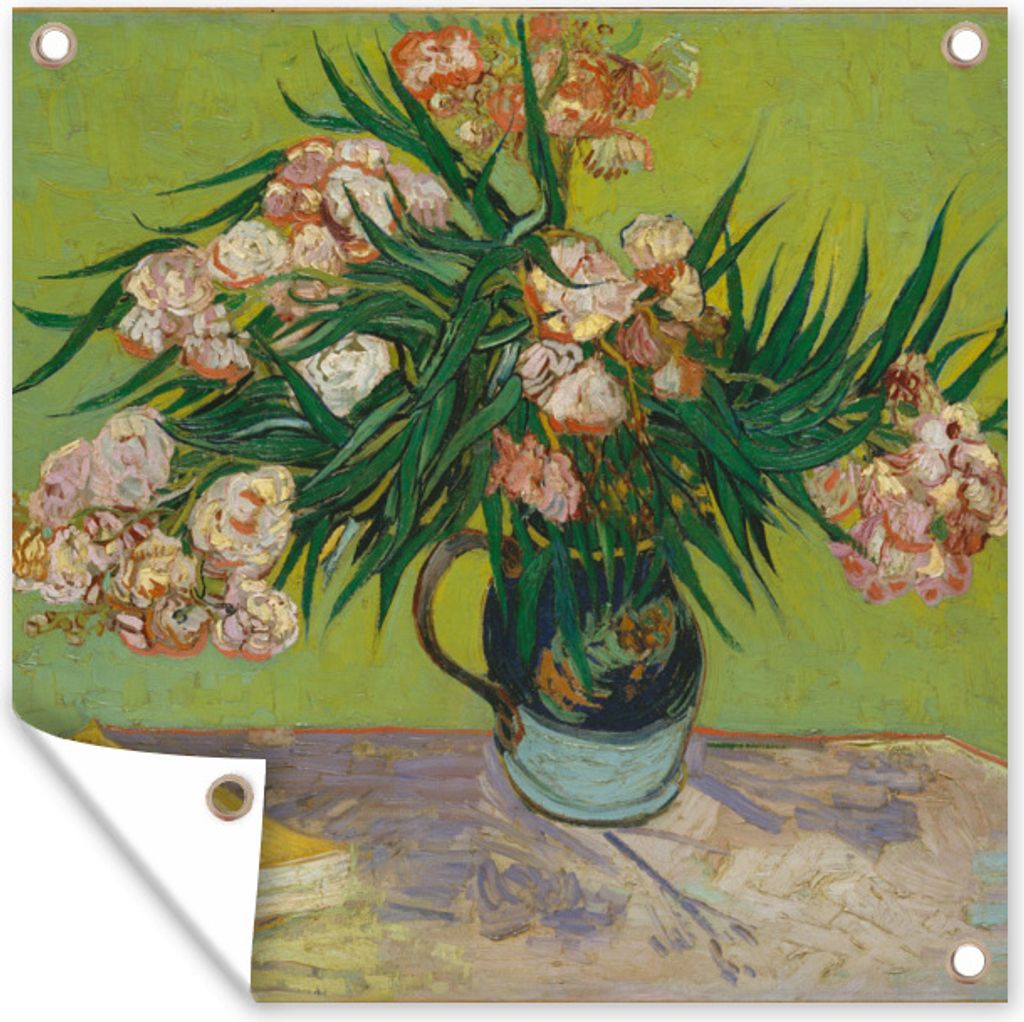 MuchoWow 100x100 cm Outdoor-Poster Gartendeko Sichtschutz Garten Poster für den Garten Der Oleander - Gemälde von Vincent van Gogh