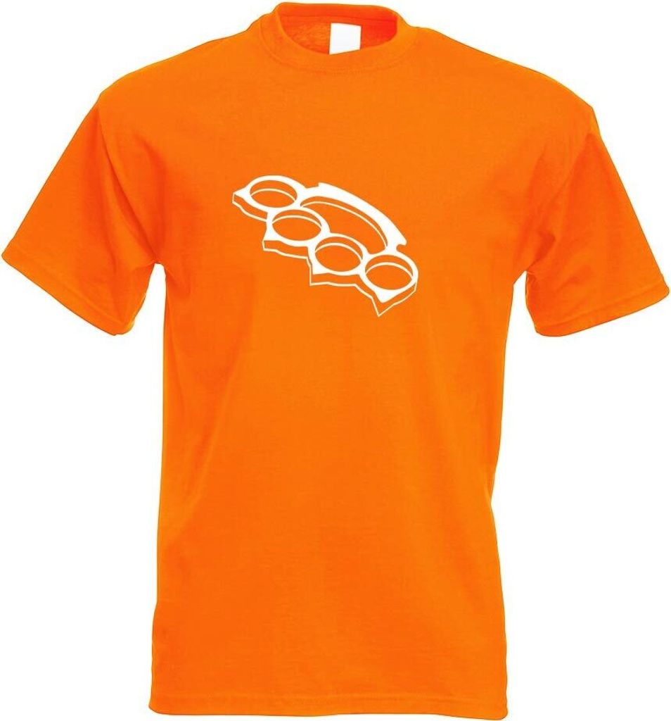 Kiwistar - T-Shirt - orange - Schlagring Faust Motiv Bedruckt Funshirt Design Print - mit Motiv Bedruckt - Funshirt Design - Sport - Freizeit - Her...