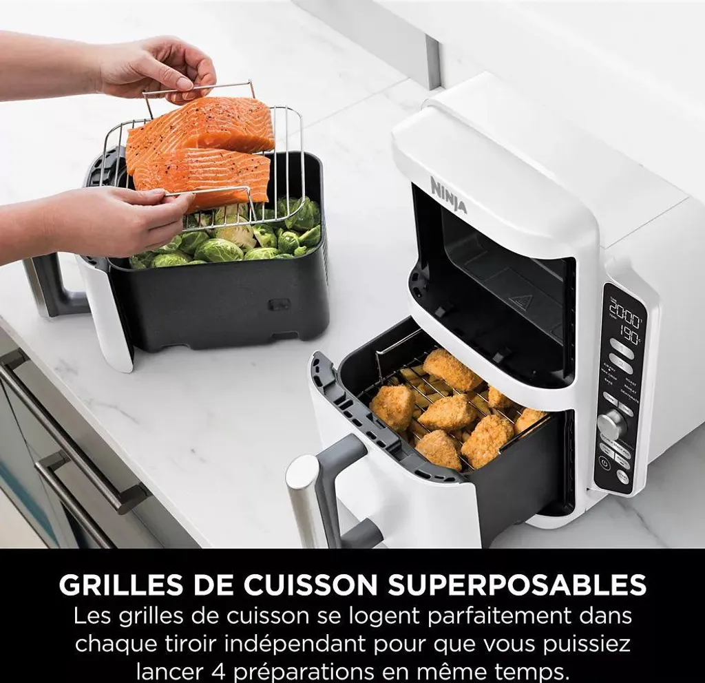 Ninja SL400EU Friteuse à air chaud Double Stack XL 9,5L Blanche - 19