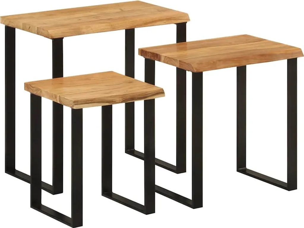 Tables d'ensemble en bois massif acacia pour optimiser votre espace