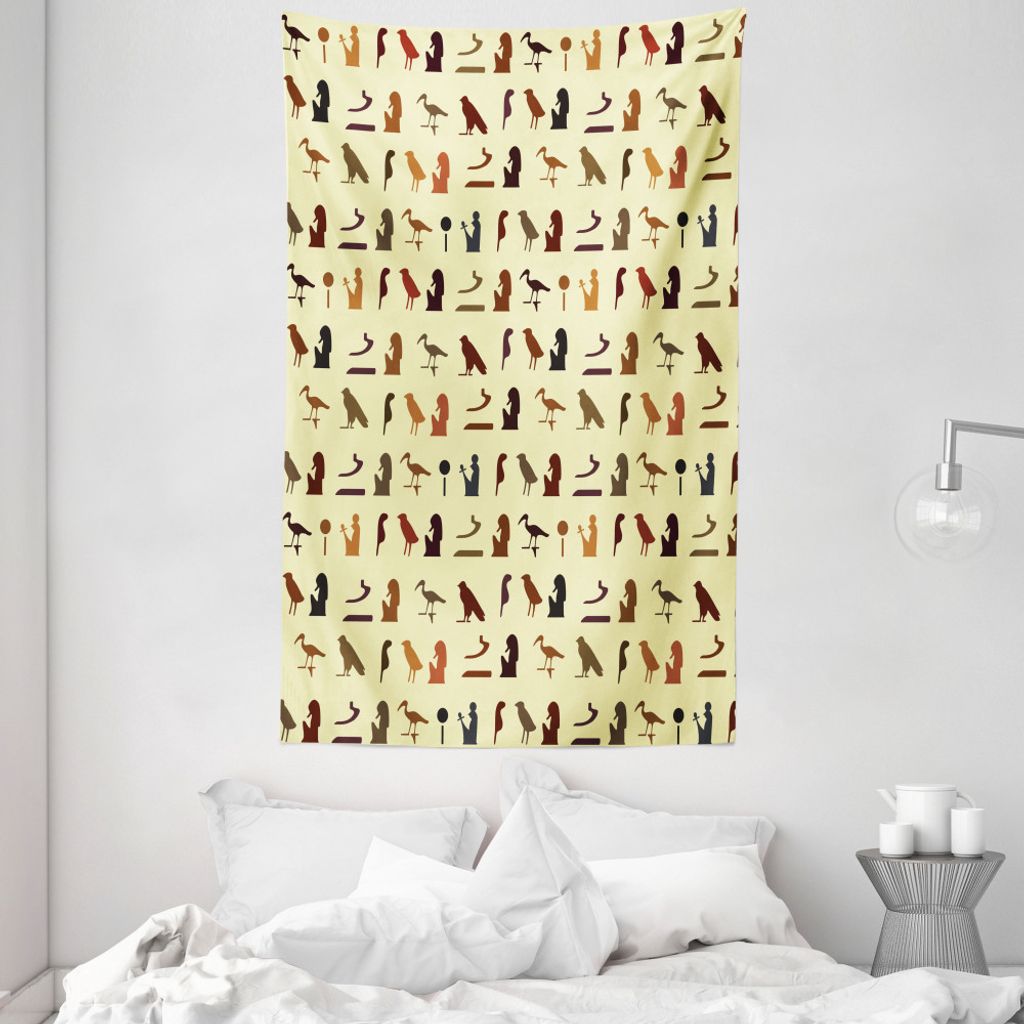 ABAKUHAUS ägyptisch Wandteppich und Tagesdecke, ägyptisch aus Weiches Mikrofaser Stoff Waschbar ohne Verblassen Digitaldruck, 140 x 230 cm, Mehrf...