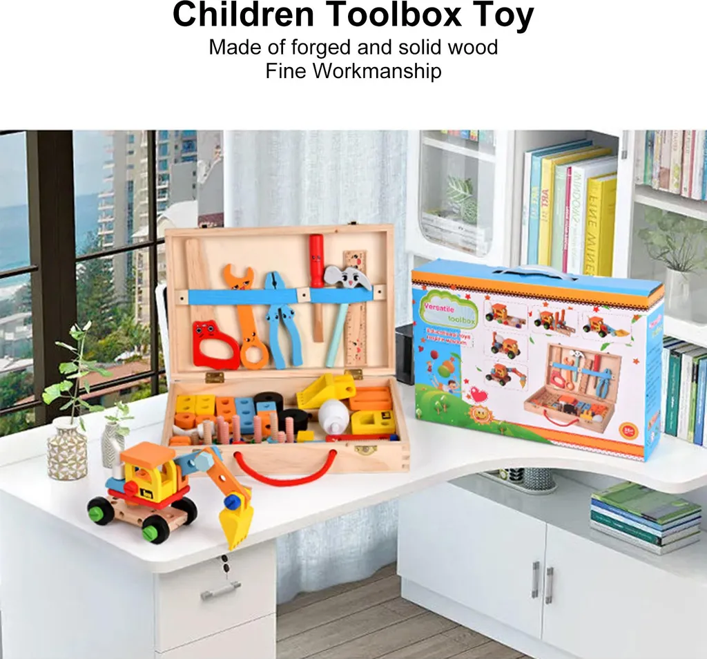 Boîte à outils bois - Finition soignée et puzzle de construction créatif - 2