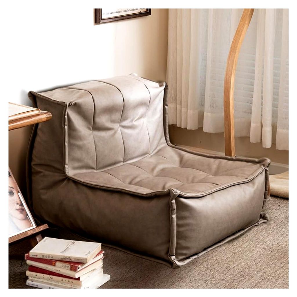 Sitzsack ohne Füllstoff, Bezug aus Kunstleder, Einzelsofa Bezug, Pouf, Sitzsack für Erwachsene, Lazy-Sessel, Couch, Bodensitzmöbel, Wohnzimmerm...