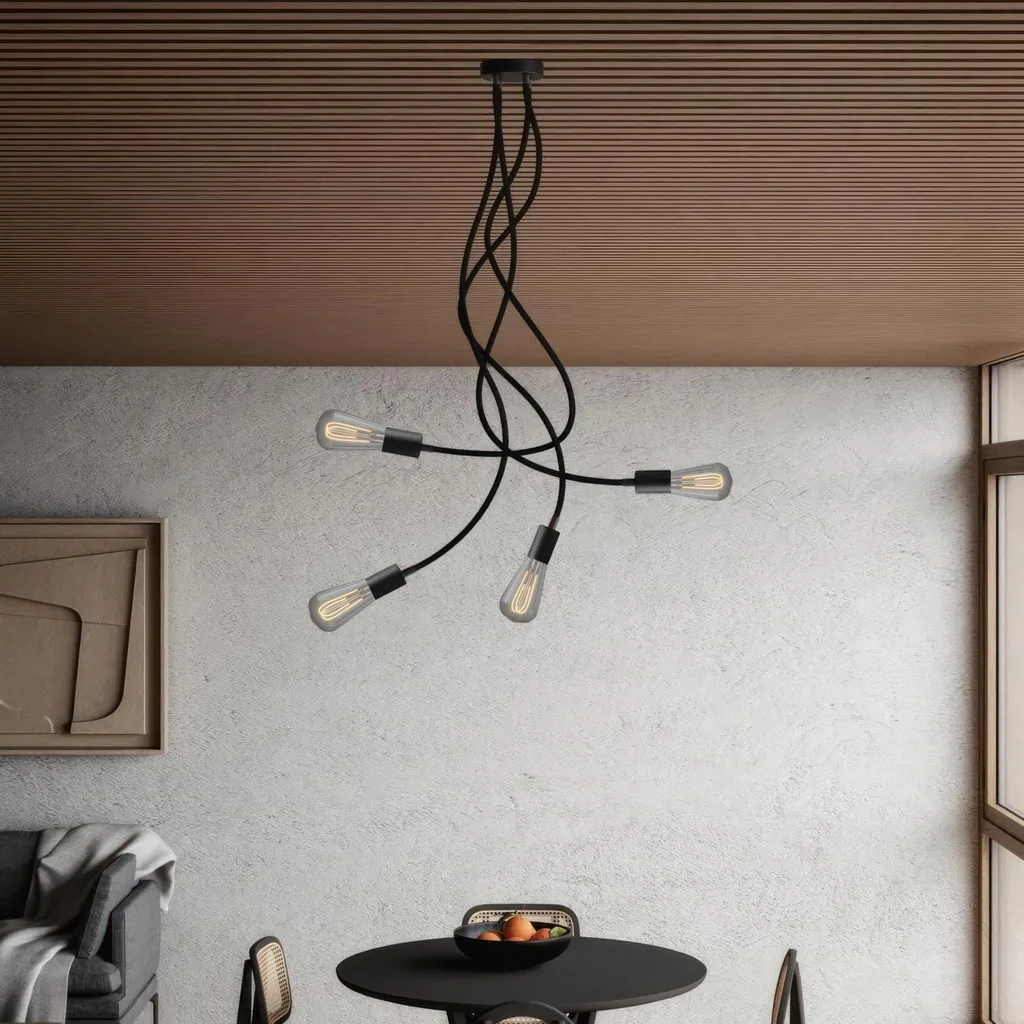 Plafonnier flexible 90cm lumière diffuse avec ampoule LED ST64 incluse