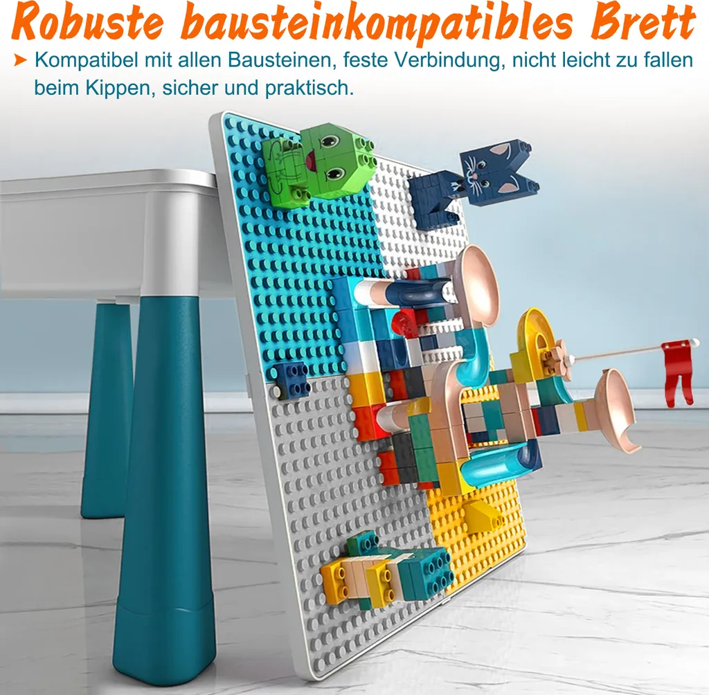Table de Jeu Multifonction pour Enfant avec Chaises et Blocs de Construction - 7