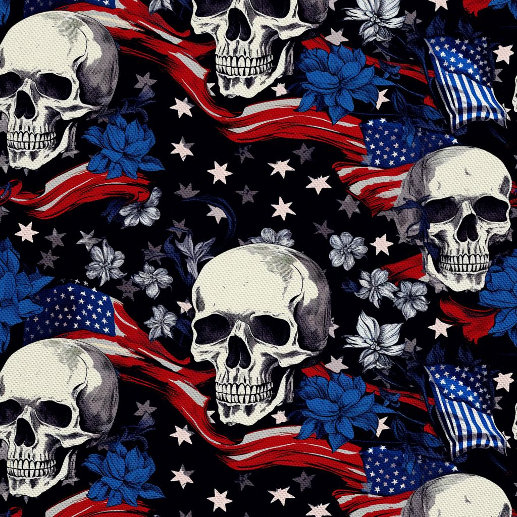 OUTDOOR DEKOSTOFFE OXFORD - Motiv der Schädel I DX4245