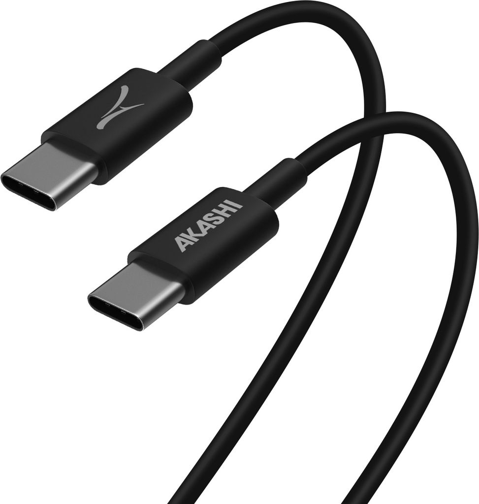 Akashi 2 In 1 Schwarz/USB-c Kabel (m) A USB-a (m) + USB-c (m) 1m