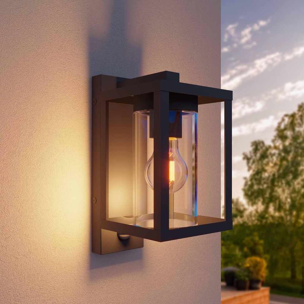 Ledvion LED Wandleuchte inkl. Sensor Anthrazit E27 Fassung Produktbild 
