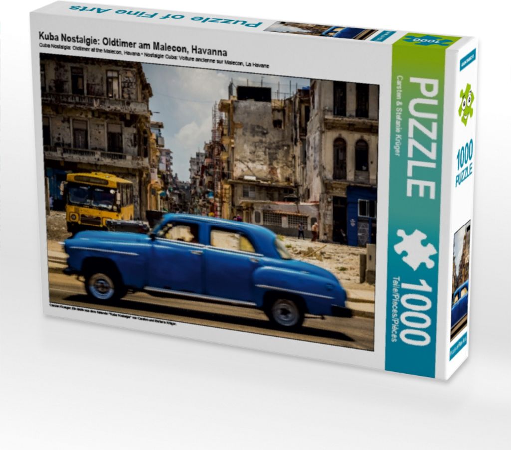 Calvendo Kuba Nostalgie: Oldtimer am Malecon, Havanna 1000 Teile Puzzle quer 640x480mm, & Stefanie Krüger Carsten; 7429553
