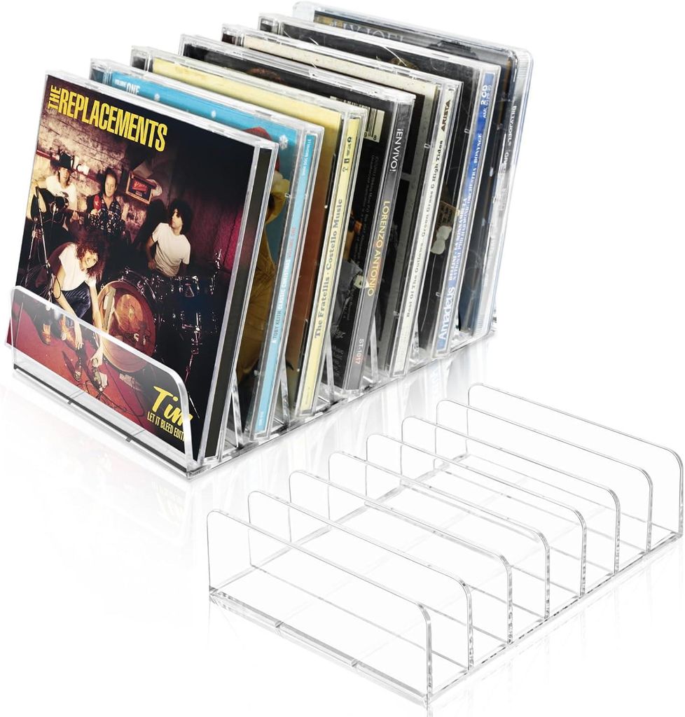 Set mit 2 transparenten Acryl-CD-Haltern šC Bietet Platz fš¹r bis zu 14 Standard-CD-Hš¹llen zur Aufbewahrung und Organisation
