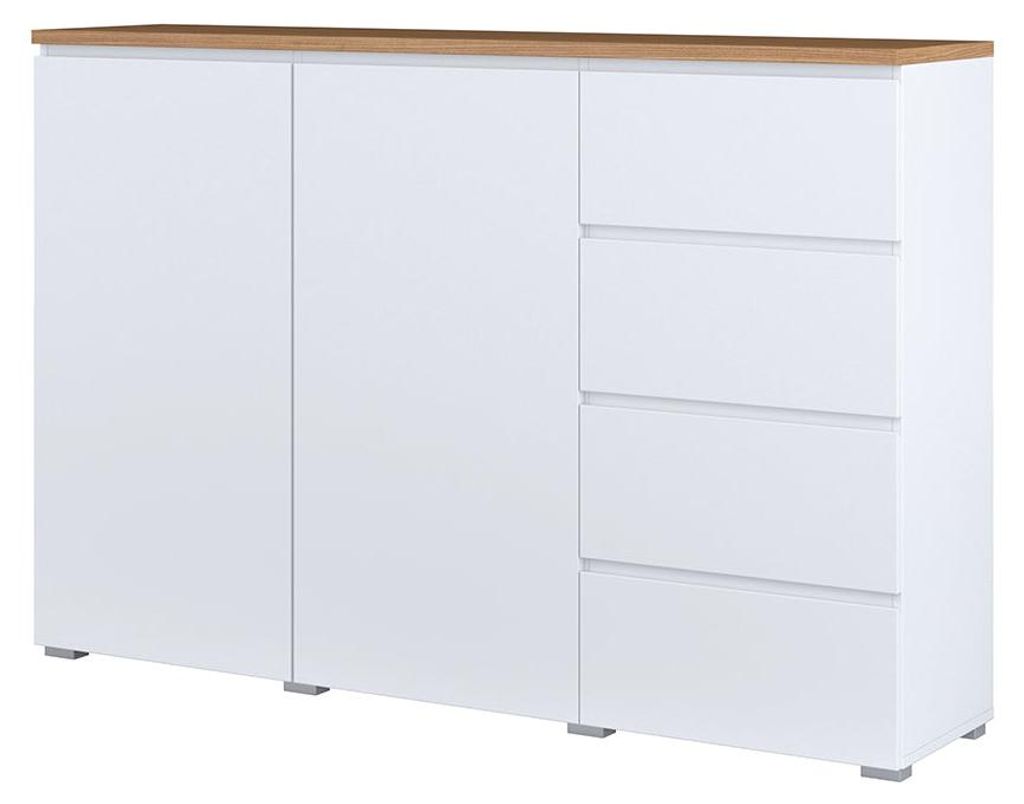 Buffet Liko mit 4 Schubladen und 2 Türen, Weiß und Produktbild 