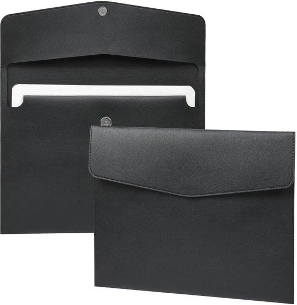 Sacoche Document A4 Imperméable en Cuir PU avec Rangement Tablette x2