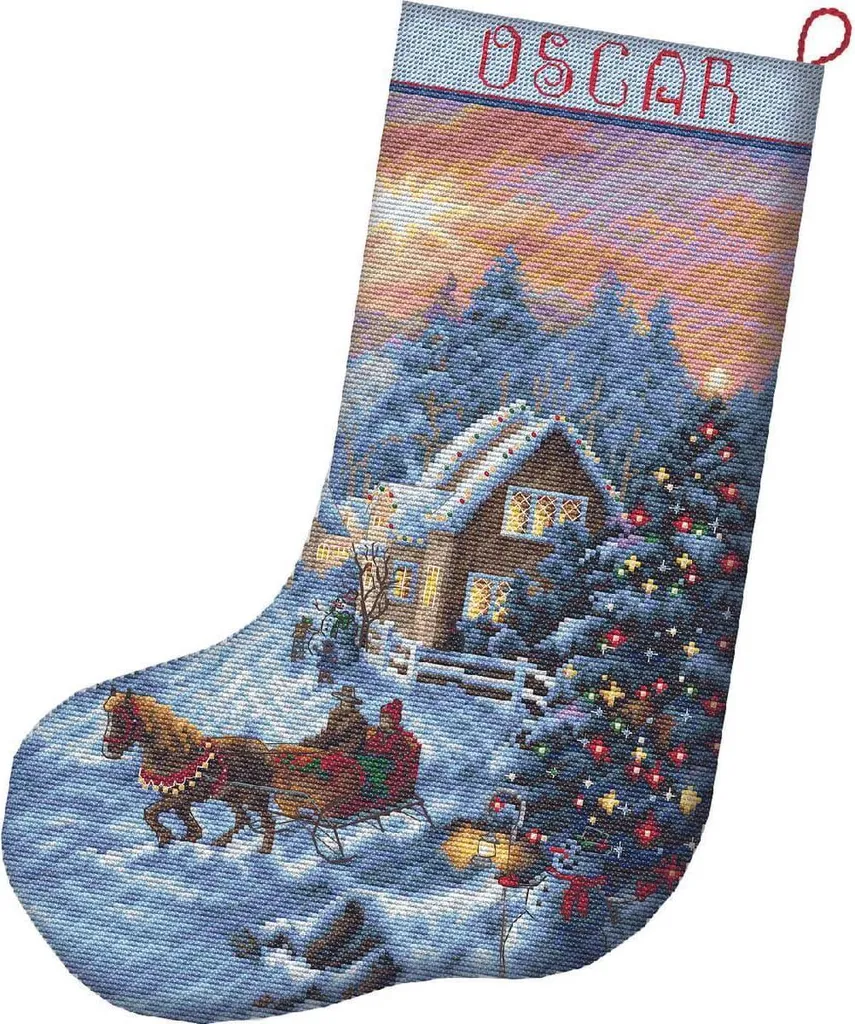 Décoration de Noël à Faire Soi-même : Chaussette Point de Croix Set