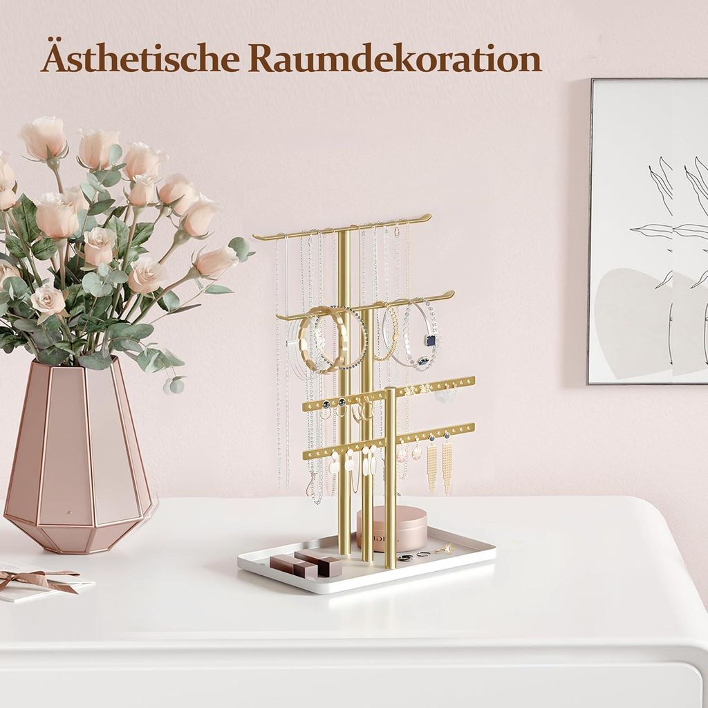 Schmuckaufbewahrung Schmuckständer 32cm groß gold weiß Aesthetic Accessoires