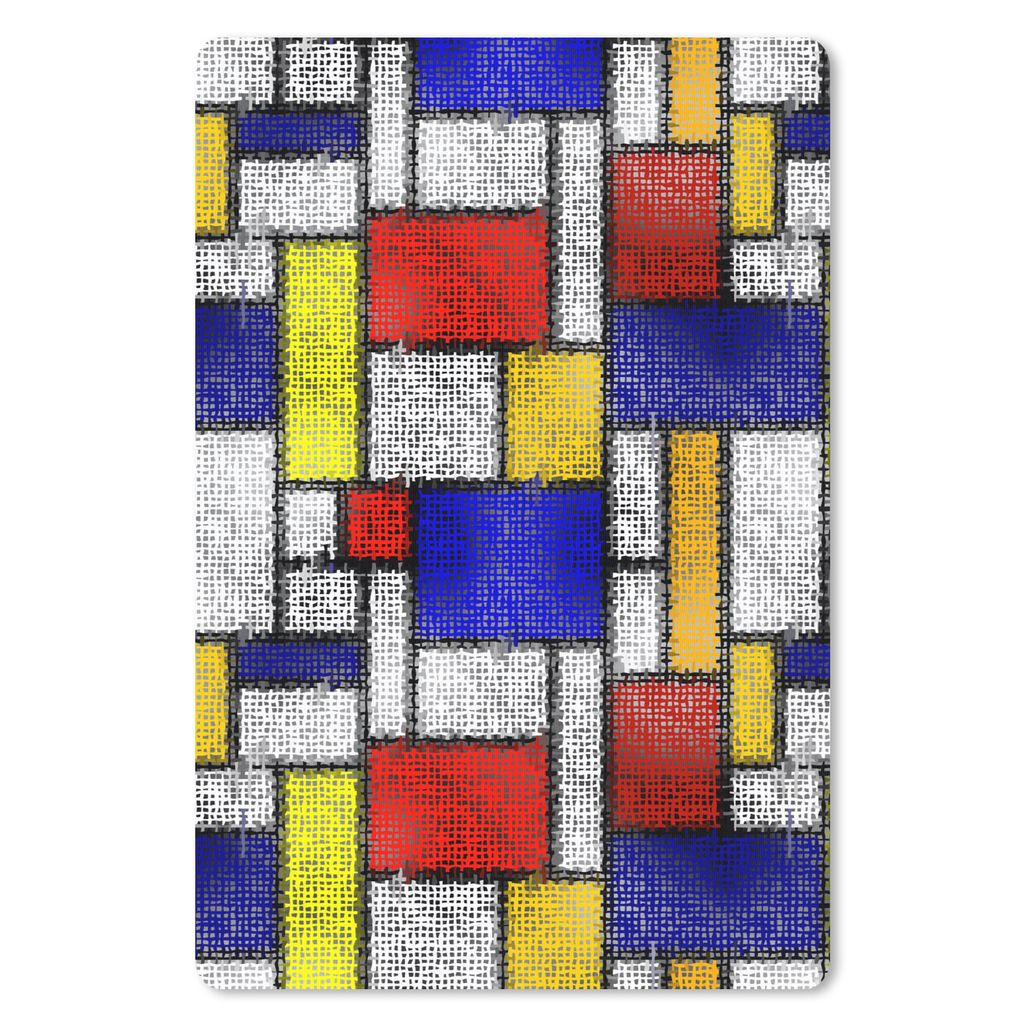 MuchoWow Mauspad Mousepad Piet Mondrian - Gelb - Blau - Rot 18x27 cm - Mousepads - Maus Mat - Pad - Mausunterlage