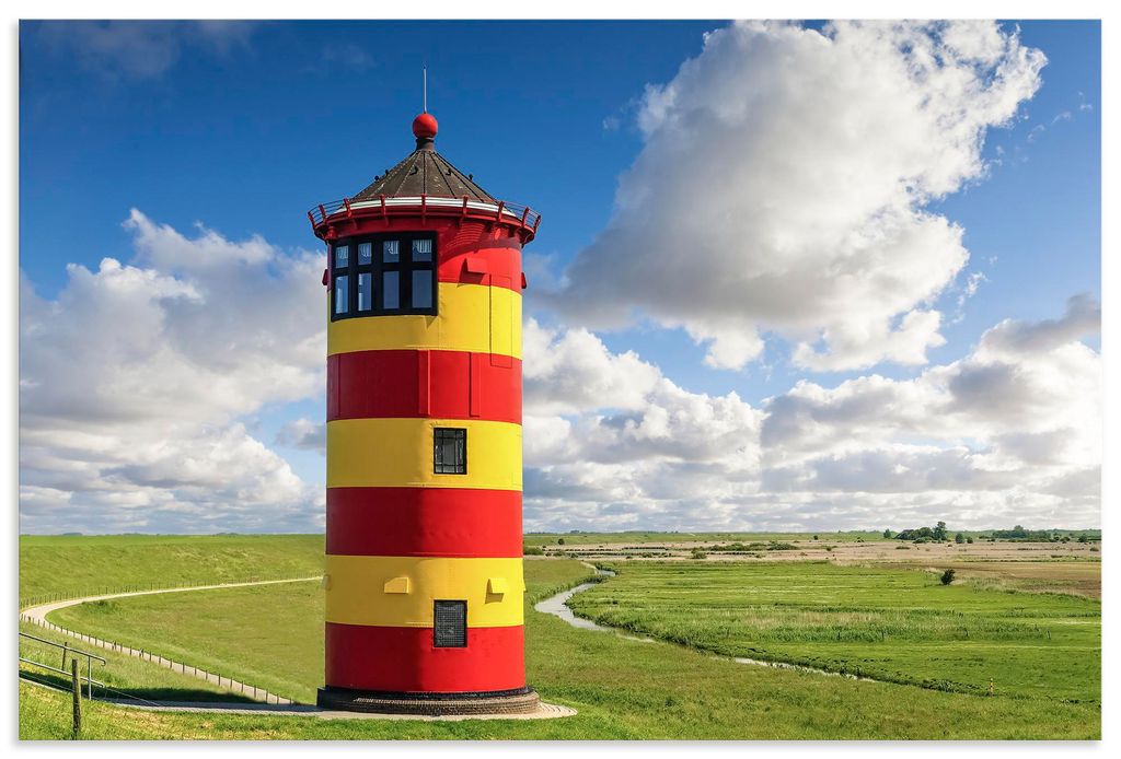 ARTland Wandbild Alu für Innen & Outdoor Pilsumer Leuchtturm in Ostfriesland Größe: 30x20 cm