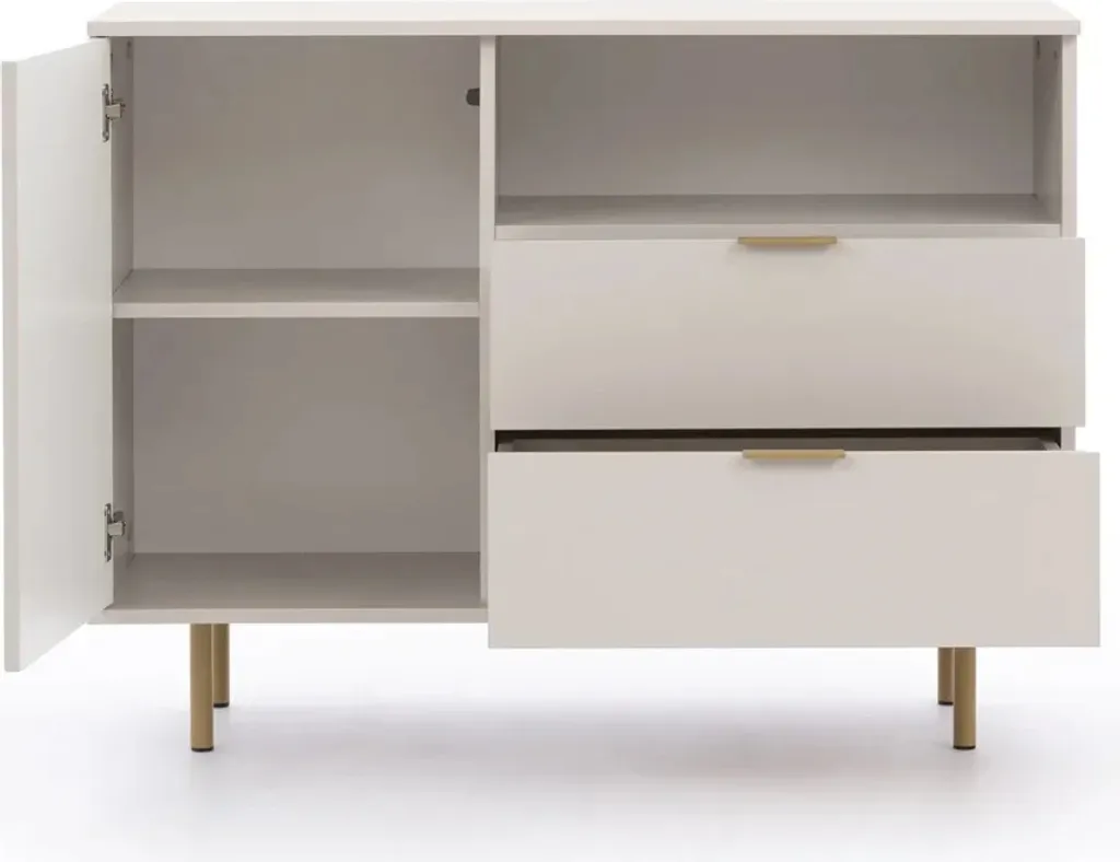 Commode combinée STELLA cachemire - Meuble de rangement avec tiroirs - 4