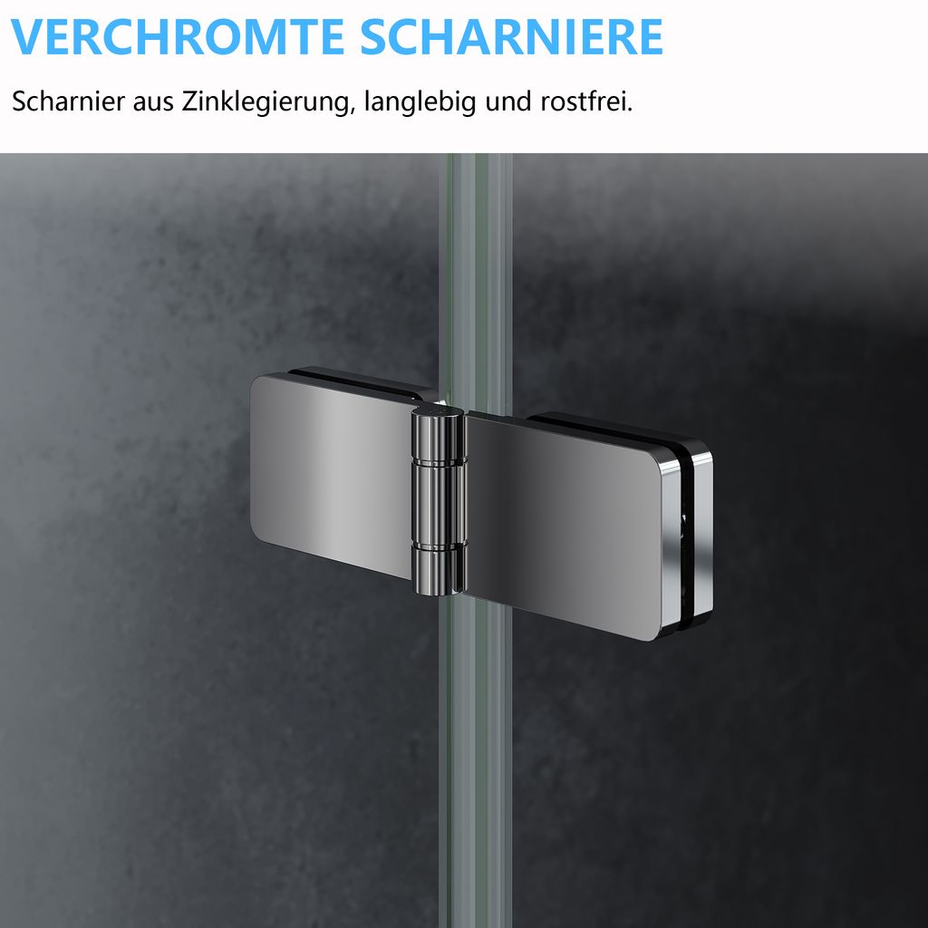 IMPTS Duschkabine 80x80cm Viertelkreis Duschabtrennung Rund Produktbild 8