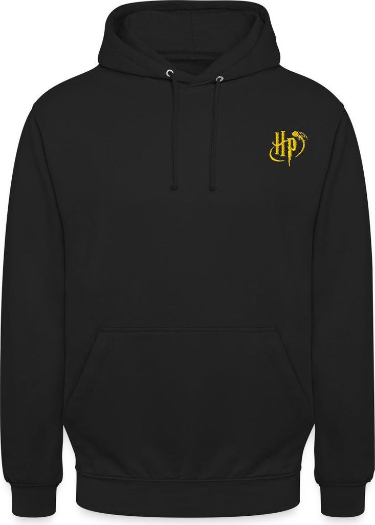 Spreadshirt Harry Potter kleines Logo Stick Uni Hoodie, M, Schwarz