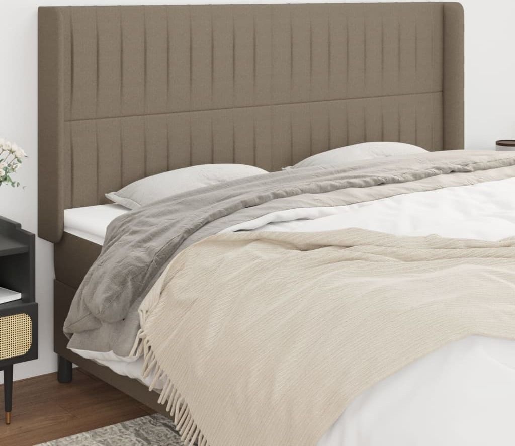 Maison Exclusive - Kopfteil mit Ohren Taupe 183x16x118/128 cm Stoff
