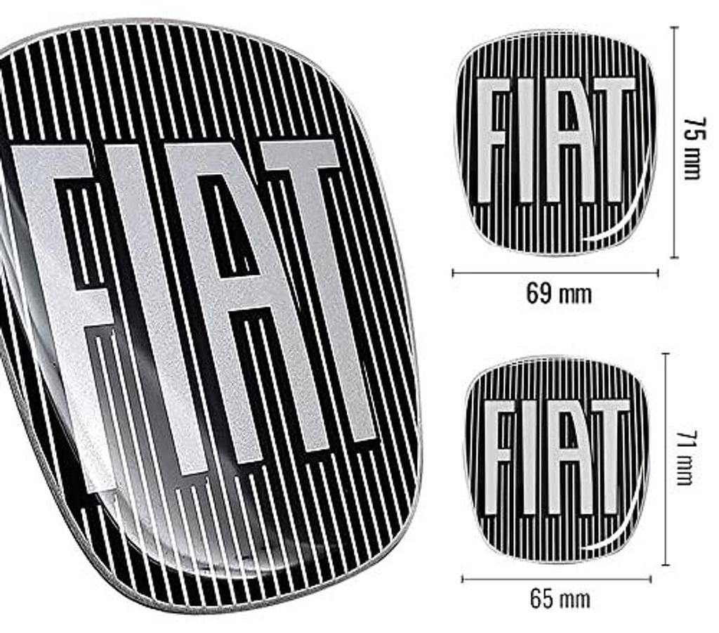 Naklejka Fiat 3D logo części zamiennej czarna do Bravo 2 Zdjęcie produktu 