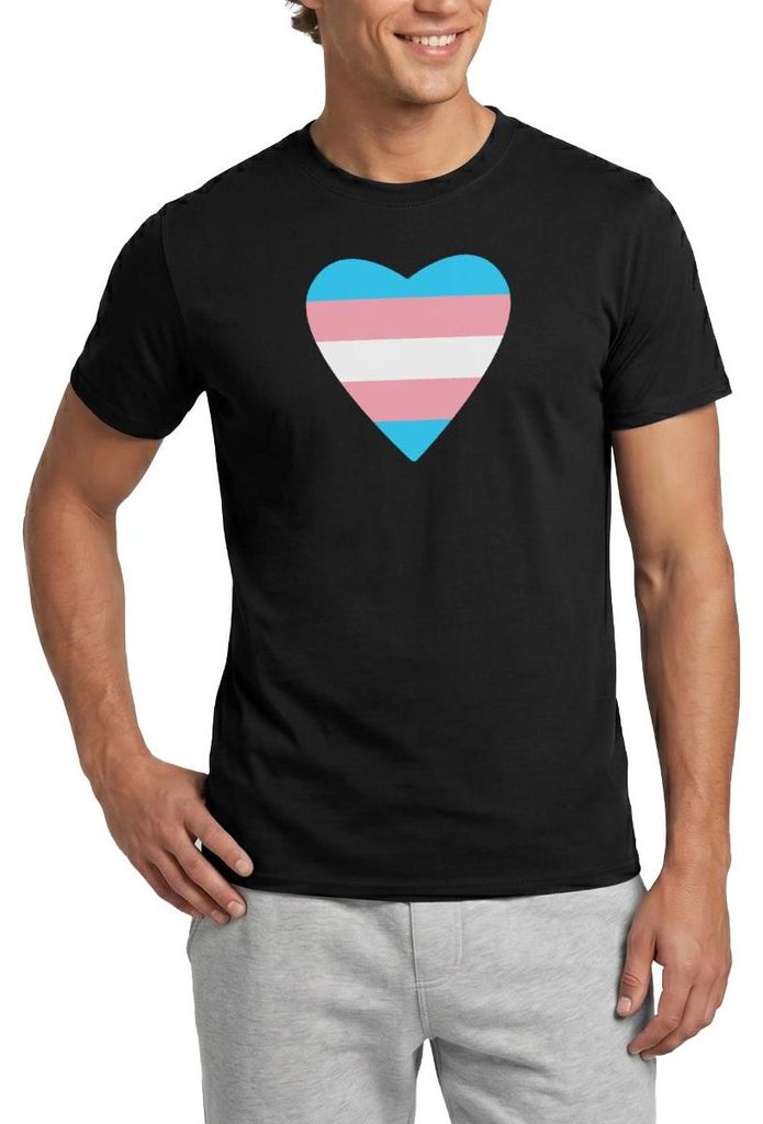Spreadshirt Trans Herz LGBTQ+ Männer T-Shirt, 3XL, Schwarz