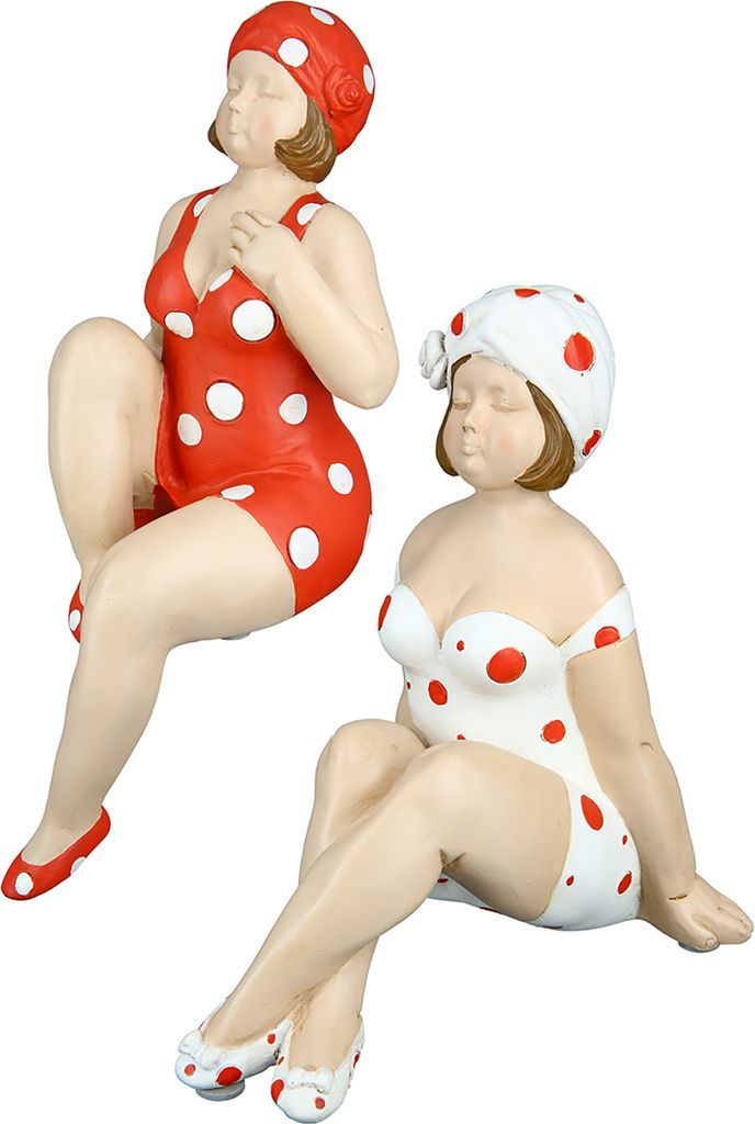 Gilde Figur "Becky" Kunstharz rot, 2 er Set weiß 37057 Produktbild 