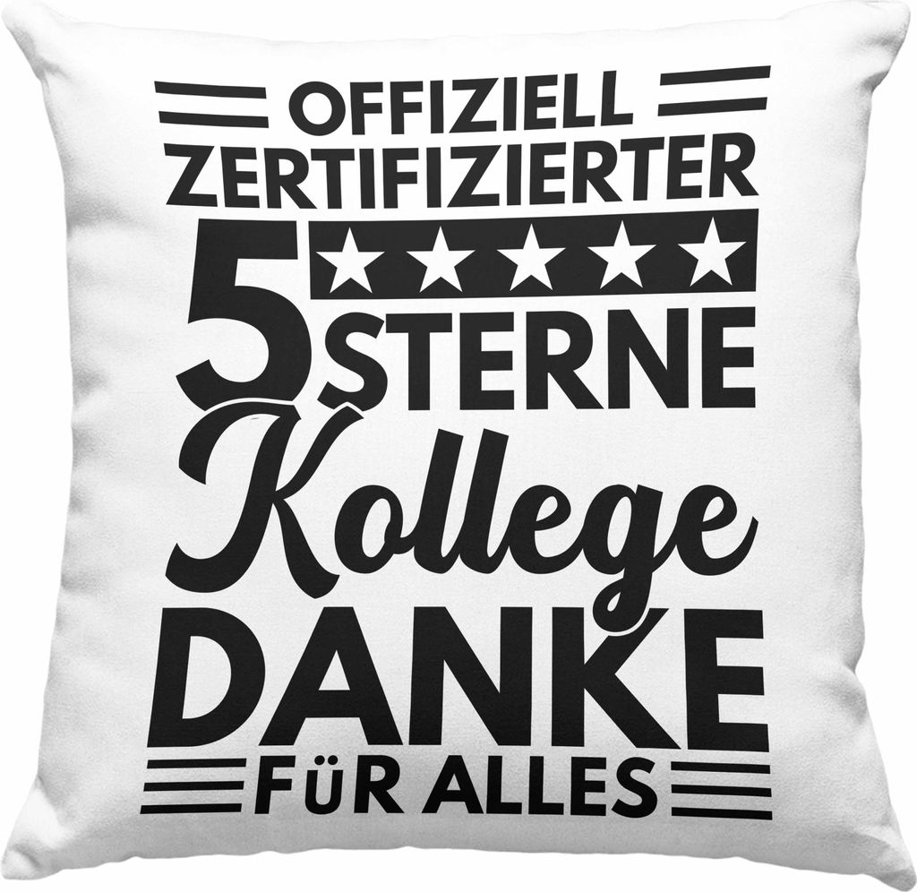Trendation - Bester Kollege Der Welt Deko-Kissen mit Füllung 40x40 Geschenk Abschied Neuer Job Kollege Geschenkidee Abschiedsgeschenk (Blau)